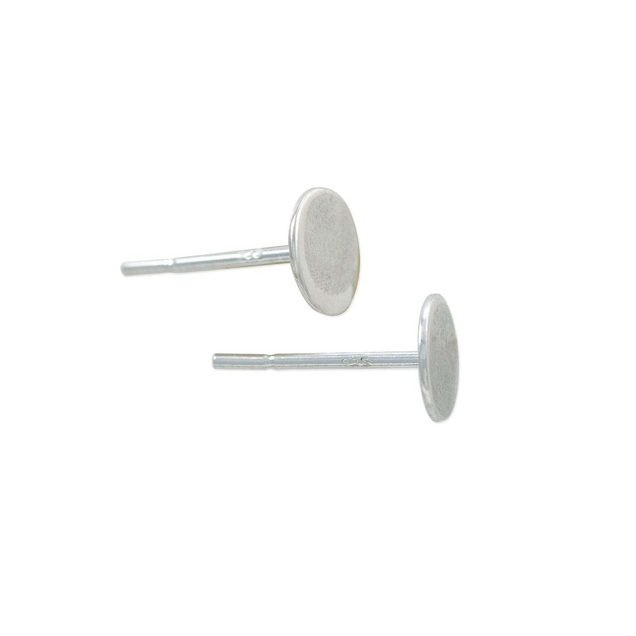 JewelrySupply Sterling Silver (.925) 6mm Flat Pad Earring Posts (1 Pair of Sterling Silver Earrings)